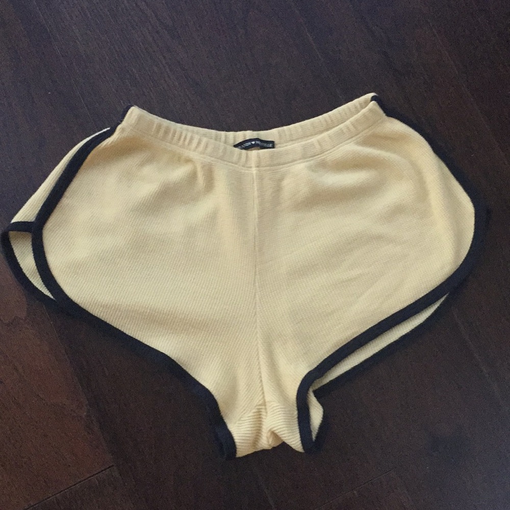 Brandy Melville yellow jogger shorts